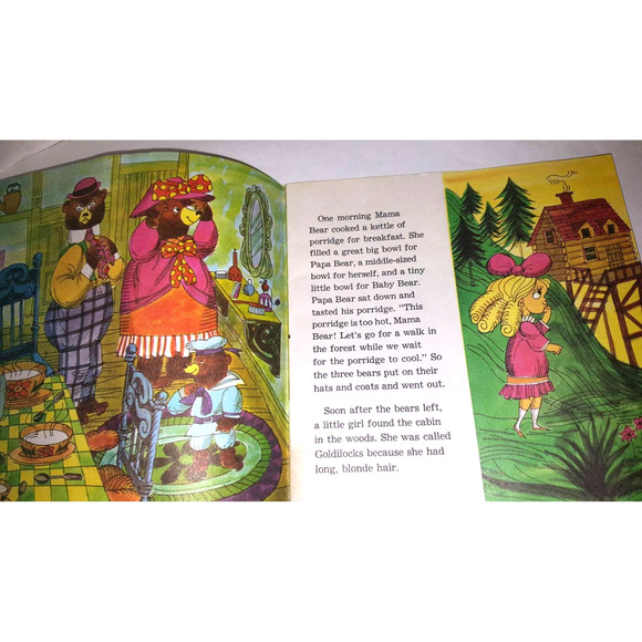 Rare 1980's Fisher Price Goldilocks Three Bears Golden Book On Tape  Disney - Picture 5 of 5